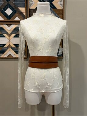 Vintage Ralph Lauren Wide Leather Corset Belt Made in Italy size  Small